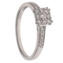 18ct White Gold 0.34ct Brilliant Cut Diamond Cluster Ring