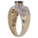 9ct Yellow Gold 0.25ct Diamond And Sapphire Cluster Ring
