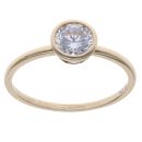 9ct Yellow Gold Cubic Zirconia Solitaire Ring