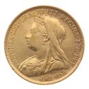 1896 Victoria Old Head UK Half Sovereign Coin