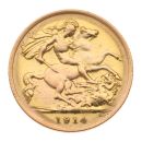 1914 George V Large Head UK Half Sovereign Coin