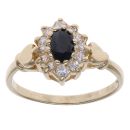 9ct Yellow Gold Sapphire and Cubic Zirconia Expanding Cluster Ring