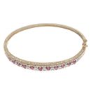 9ct Yellow Gold 0.10ct Diamond and Ruby Bangle