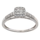 9ct White Gold 0.33ct Brilliant Cut Diamond Cluster Ring