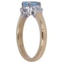 18ct Yellow Gold 0.50ct Brilliant Cut Lab Grown Diamond and Blue Gemstone Three Stone Ring