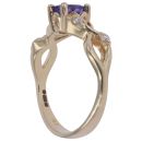 14ct Yellow Gold 0.10ct Diamond and Tanzanite Twist Ring