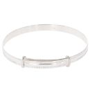 Silver Child's Beaded Edge Expanding Bangle By Icesia