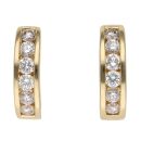 18ct Yellow Gold 0.35ct Brilliant Cut Diamond Hoop Earrings