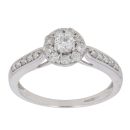 9ct White Gold 0.50ct Brilliant Cut Diamond Cluster Ring