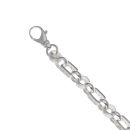 Silver Cubic Zirconia Patterned Belcher Bracelet 7.5"