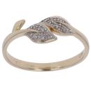 9ct Yellow Gold 0.05ct Diamond Leaves Ring