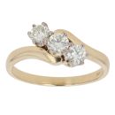 18ct Yellow Gold 0.75ct Brilliant Cut Diamond Trilogy Ring