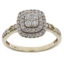 9ct Yellow Gold 0.51ct Brilliant Cut Diamond Cluster Ring