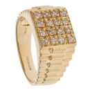 14ct Yellow Gold Cubic Zirconia Signet Ring