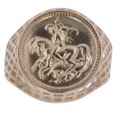 9ct Yellow Gold St George Openwork Ring