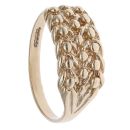 9ct Yellow Gold Three Row Keeper Ring