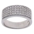 9ct White Gold 1.20ct Diamond Four Row Signet Ring