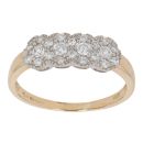 18ct Yellow Gold 0.40ct Brilliant Cut Diamond Cluster Ring