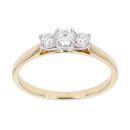 9ct Yellow Gold Certificated Diamond Trilogy Ring