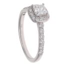18ct White Gold 0.80ct Princess And Brilliant Cut Diamond Cluster Ring