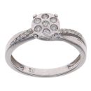 9ct White Gold 0.20ct Brilliant Cut Diamond Cluster Ring