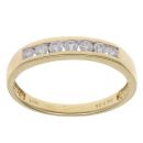 18ct Yellow Gold 0.25ct Brilliant Cut Diamond Half Eternity Ring