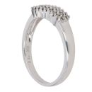 9ct White Gold 0.25ct Brilliant Cut Diamond Three Row Ring