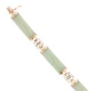 9ct Yellow Gold Chinese Jade Bracelet 7.5"