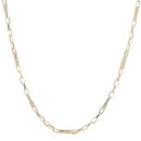 14ct Yellow Gold Greek Key Paperclip Chain 22"