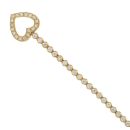 18ct Yellow Gold 1.89ct Brilliant Cut Diamond Tennis Heart Bracelet 7"