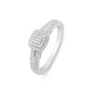 9ct White Gold 0.20ct Cluster Natural Diamond Ring