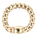 14ct Yellow Gold Monaco Curb Classic Plain Lock Bracelet 8.5"