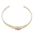9ct Yellow Gold Amethyst Torque Bangle