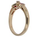 18ct Yellow Gold 0.06ct Diamond and Ruby Ring