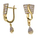 18ct Yellow Gold Cubic Zirconia Five Row Earrings