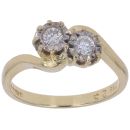 18ct Yellow Gold 0.25ct Brilliant Cut Diamond Two Stone Ring