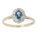 9ct Yellow Gold 0.04ct Diamond And Sapphire Cluster Ring