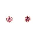 9ct Yellow Gold Pink Cubic Zirconia Stud Earrings 5mm