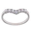 9ct White Gold Cubic Zirconia Wishbone Ring