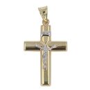 14ct Yellow And White Gold Crucifix Pendant
