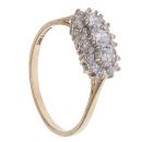 9ct Yellow Gold Cubic Zirconia Triple Cluster Ring