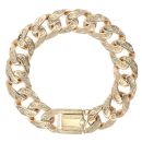 9ct Yellow Gold Patterned Curb Bracelet 9"