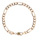 9ct Yellow Gold Figaro Bracelet 7.5"