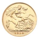 1910 Edward VII Large Head UK Half Sovereign Coin