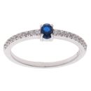 Silver Blue Gemstone And Cubic Zirconia Ring By Icesia