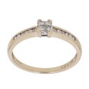 9ct Yellow Gold 0.25ct Brilliant and Princess Cut Diamond Cluster Ring
