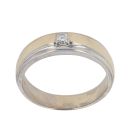 9ct Yellow and White Gold 0.15ct Diamond Signet Ring