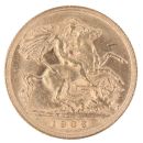 1906 Edward VII Large Head UK Half Sovereign Coin