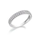 9ct White Gold 2 Row 0.50ct Diamond Ring