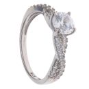 9ct White Gold Cubic Zirconia Single Stone Ring